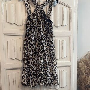 B. Smart Leopard Print Mini Dress